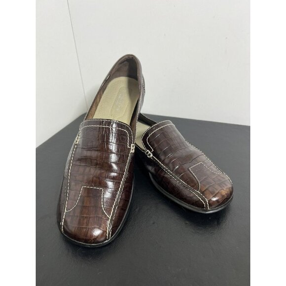 Kenneth Cole Reaction Brown Leather Loafers Size 8.5 Melly-Vanelly Brazil - Picture 1 of 11